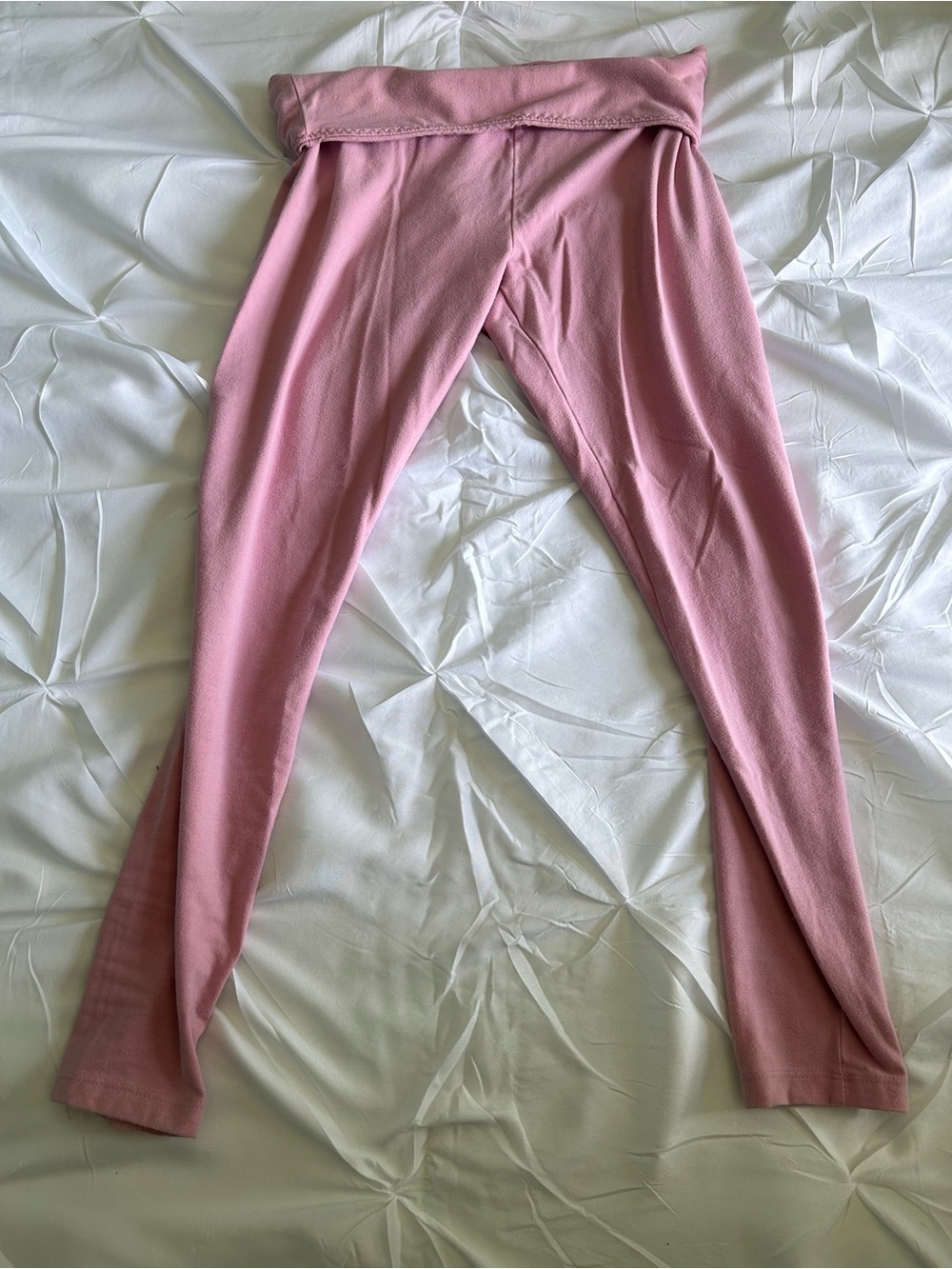 PINK Victoria's Secret Girls' Dusty Pink Fold-Over Waist Leggings